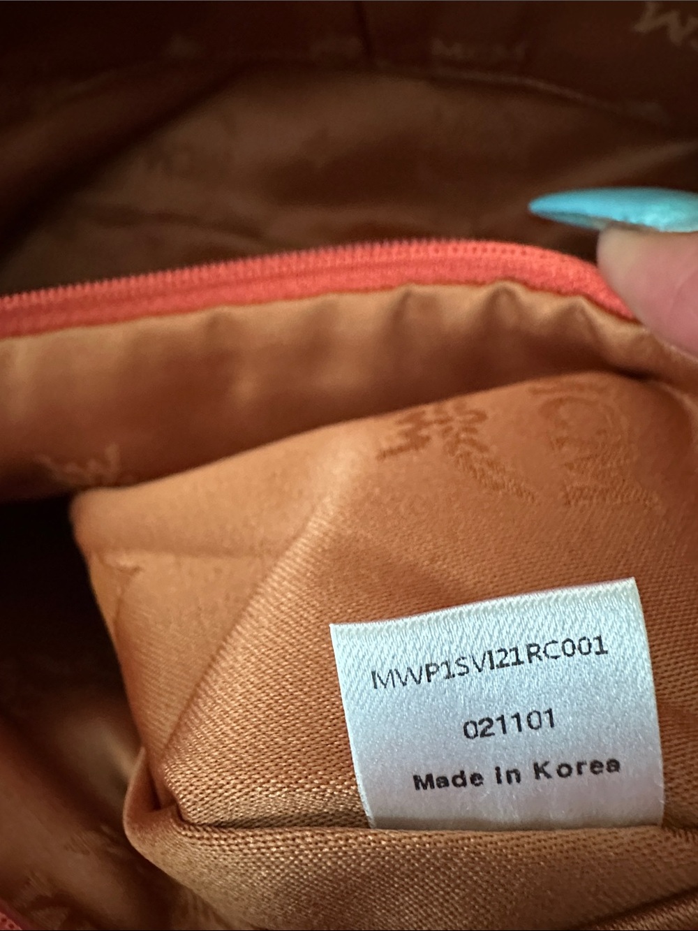 Authentic MCM Cognac Visetos Pleated Tote Bag - Picture 12 of 17